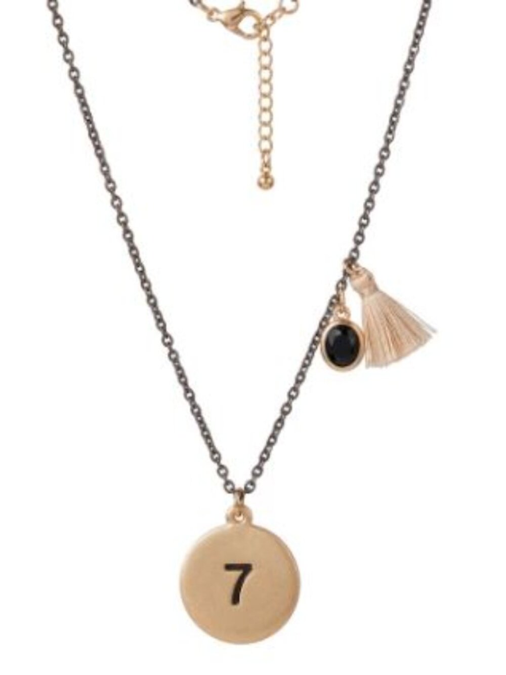 Banana Republic Antique Brass Beige Lucky 7 Tassel Pendant Necklace 49